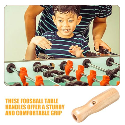 Foosball Table Handles 2 Pack Wooden Replacement Grips for Indoor Soccer Table Game Poles with Octagonal Design Easy Assembly Enhancing Family Entertainment