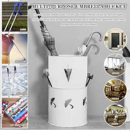 Modern and Simple Cylindrical Umbrella Stand Indoor Holder - Hotel Creative Hollow Partition Bin, Cane Storage Rack - color: Black