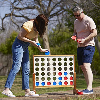 Giant 4 Connect in a Row with Carrying Case and Stained and Finished Legs and Frame