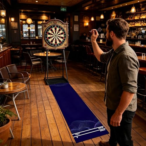 Throwing Mat - Velvet Dart Practice Mat, Non Slip Distance Line, Quick Dry Durable Training surfacê Ruler Marked for Home Game Room Bar Tournament Setup - size: 7