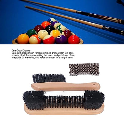 Billiards Pool Table and Rail Brush Set, Cue Cleaning Cloth, Club Wipe Dry Cloth, Pool Table Accessories Brush Kit for The Cleaning and Maintenance of Billiard Tables - color: Wooden Colours