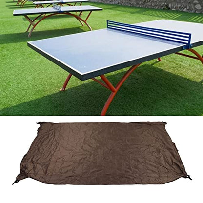 Pong Table Cover Premium Heavy Duty Waterproof Cover,Premium Waterproof Outdoor Pong Table Cover - Silver Coated Table Tennis Cover for Courtyards and Patios - color: Coffee