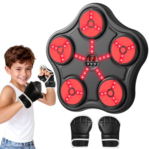 Cool Boxing Machine Toys for Kids Aged 5-12, Wall-Mounted Smart Bluetooth Punching Bag, Boxing Training Equipment with Boxing Glove, Birthday Gifts for 5 6 7 8 9 10 11 12 Year Old Boys