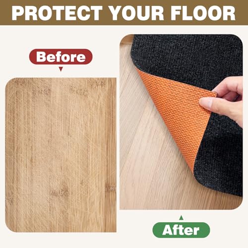 Office Chair Mat, 47 x 35 Inches, Gray | For Hardwood & Tile Floor, For Carpet, Anti-Slip, Floor Protector, Noise Cancellation
