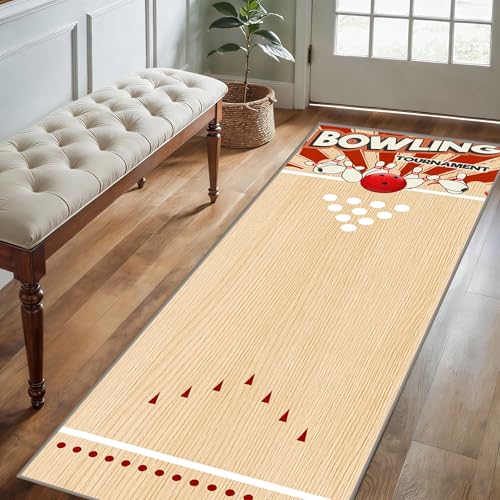 Bowling Game Runner Rugs, 3.3x10ft, Bowling Alley Board Pattern Entryway Throw Mat, Bowlings Balls Tournament Soft Non Skid Carpets, Shed Resistant Easy Clean Foldable Area Rug for Indoor - color: Pattern 10, size: 3.3x10ft
