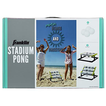 Franklin Sports Stadium Cup Pong Set - Jumbo 6 Cup Pong Game Set with Cups + Stand - Fun Indoor + Outdoor Tailgate Game