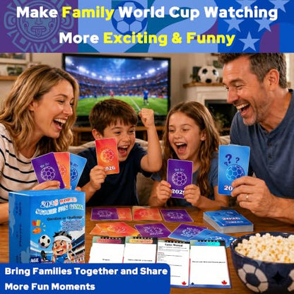2026 World Soccer Cup Watch Party Games – 120 Challenges & Questions Interactive Card Game for Live Match Soccer Parties, Truth or Dare Cards for Family & Friends Games, 2+ Player