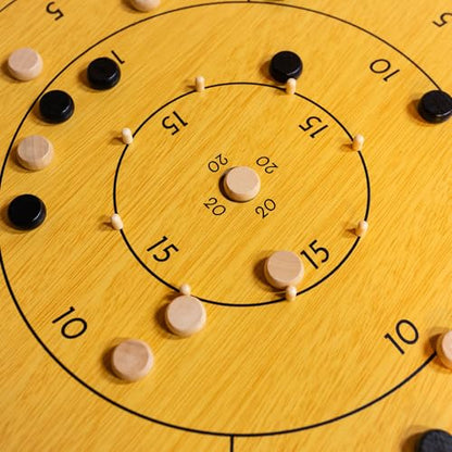 27 Inch Crokinole Board Game, Crokinole & Checkers with 22 Inch Playing Surface, 24 Discs and Storage Bag, Canadian Heritage Tabletop Games, Dexterity Krokinole Games for Families and Friends - style: 27 Inch