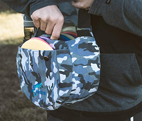 Kestrel Black Disc Golf Bag - Fits 6-10 Golf Discs + Bottle - For Beginner & Advanced Golfers - Extremely Durable Canvas - Frisbee Golf Bag - Small Sling/Shoulder Disc Golf Bag For Men & Women - color: Pink