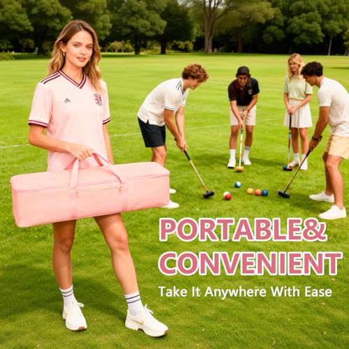 39'' Croquet Set Storage Bag, Travel Sports Duffle Bag Large Capacity Sports Equipment Sturdy Carrying Bags for Holding 6 or 8 Players Set, Chirstmas Gift Ideas (Bag Only)