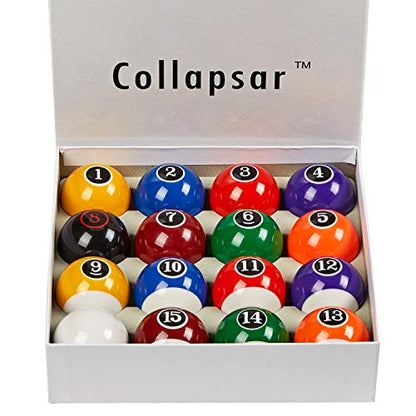 Collapsar Deluxe 2-1/4" Billiard Pool Balls Marble-Swirl Style Billiards Ball Complete 16 Ball Set (Several Style Available) - style: Modern Style