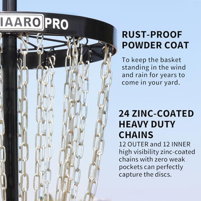 PRO Disc Golf Basket Set and Disc Golf LED Light Bundle Item