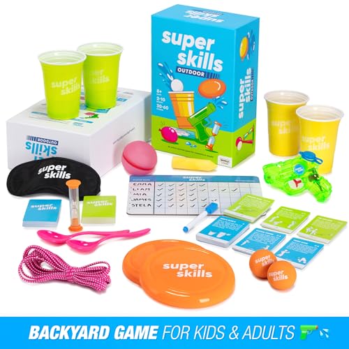 Super Skills Outdoor - Summer Yard Game – Outside Activity for Kids 8-12, Teens and Adults - Fun Water Backyard Party for the Whole Family