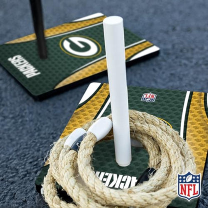 Solid Wood NFL Quoits Set with Direct Print HD Team Graphics – Tailgate Ring Toss Game – Great Gift for Any Football Fan! Ring Toss Family Outdoor Games for The Beach