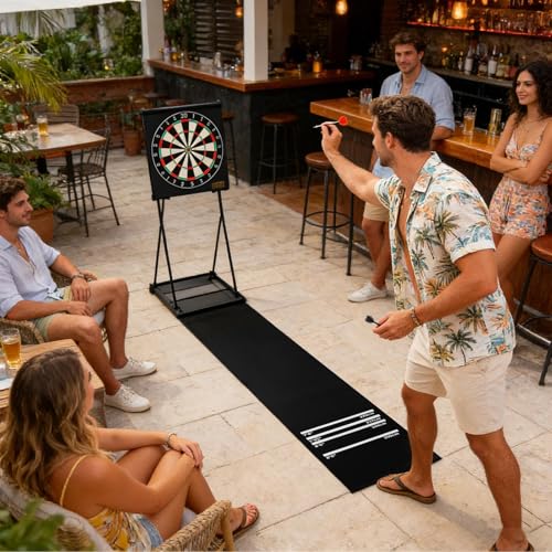 Dart Mat: Shock Absorbing Non-Slip Padded Pad, 4 Shooting Distances, 300x34cm Carpet | Reliable Stability Indoor Outdoor Game Room - color: 06