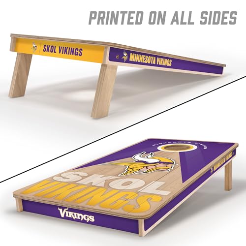YouTheFan NFL 2' x 4' Slogan Series Professional Wood Cornhole Game - color: Minnesota Vikings