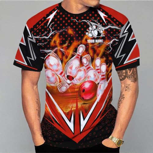 Rivelus Personalized Name Bowling Shirts for Men and Women 3D, Bowling Shirts for Team Bowling, Bowling Shirts Gift - color: Blm16