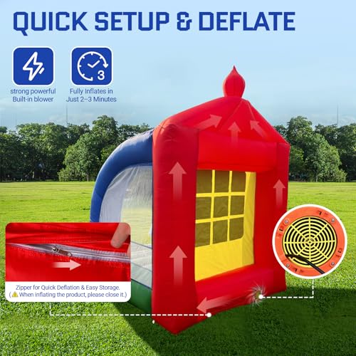 OZIS 6.5x6.5x9Ft Inflatable Tic Tac Toe Game with Discs and Built-in Blower Portable 9-Grid Target Game Set, Interactive Inflatable Carnival Games for Commercial Events, Parties, Family Activities - style: Tic-Tac-Toe