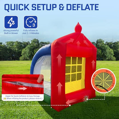OZIS 6.5x6.5x9Ft Inflatable Tic Tac Toe Game with Discs and Built-in Blower Portable 9-Grid Target Game Set, Interactive Inflatable Carnival Games for Commercial Events, Parties, Family Activities - style: Tic-Tac-Toe