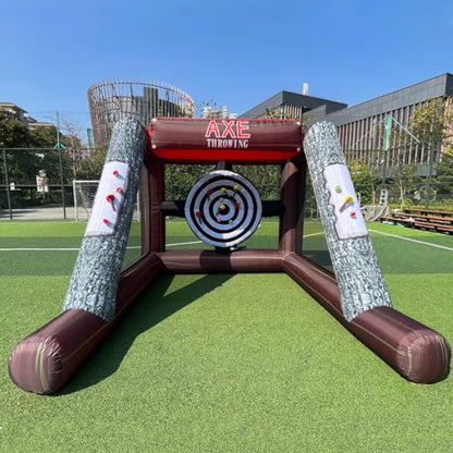 Inflatable Axe Throwing Inflatable Ball Toss Target Dart Board 12 Axes+8 Toss Ball for Party/Birthday/Backyard/School/Team Events