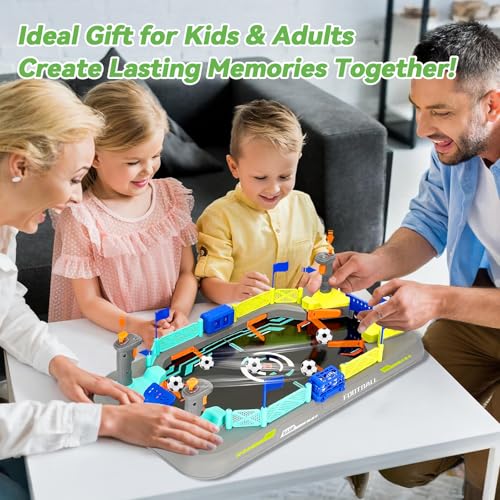 Mini Soccer Board Game for Kids: Foosball Table Game for Boys Age 6 7 8-12 | Family Fun Ages 3-12 Kids Adults - 60-Second No-Tool Setup - Pinball Machine Soccer Toy Birthday Gift for Indoor Outdoor Play