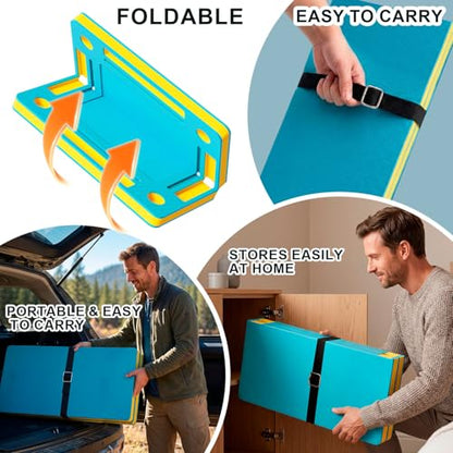 Floating Mahjong Table for Pool - 33.5in Foldable Water Game Table for Card Games & Tile Games - Portable Swimming Pool and Hot Tub Float Board Game Tray for Adults, Domino Floater Table (Blue)