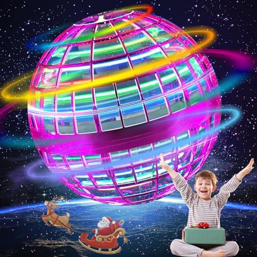 2025 Upgraded Flying Orb Ball Toy, Hover Boomerang Ball Spinner Mini Drone - Magic Floating Galactic Fly Spinning Orb, for for Boys Girls and 6-12 Age Kids - color: Purple