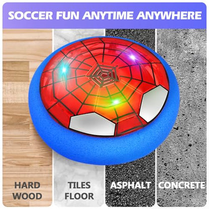 Ocditikl Hover Soccer Ball, Air Floating Soccer with LED Lights & Foam Bumper, Indoor Soccer Toys for Kids Ages 5-12, Ideal Easter Birthday for 4 5 6 7 8 9 10 11 12 Year Old Boys Girls - color: Blue