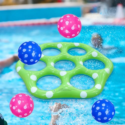 Pool Toys Games Set Inflatable Tic-Tac-Toe Pool Toy Floating Ball Toss Game for Summer Beach Party Backyard Pool Water Fun Games Beach Swimming Party - color: Blue and Green
