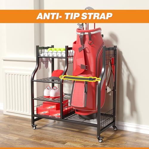 Ultrawall Golf Bag Storage Rack Organizer, Golf Bag Holder Stand for Garage, Golf Equipment Rack - size: 30.5in-Holds 1 Golf Bag
