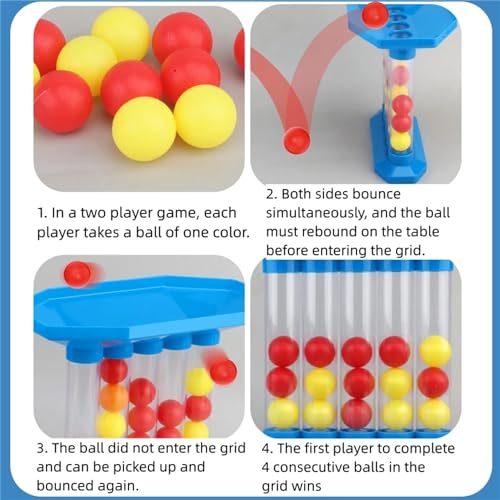 Bounce Ball Game Family Party Games for Adults, Jumping Connect The Balls of Same Colour in a Row, Tabletop Board Games, Party Favors for Holiday Multiplayers Fun Games (1 Set)