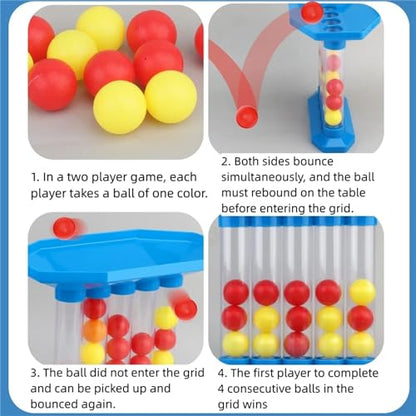 Bounce Ball Game Family Party Games for Adults, Jumping Connect The Balls of Same Colour in a Row, Tabletop Board Games, Party Favors for Holiday Multiplayers Fun Games (1 Set)