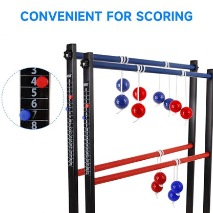 GSE Games & Sports Expert Premium Metal Ladder Ball Toss Game Set with Ladder Bolas & Carrying Case for Outdoor Backyard Lawn - style: Metal Ladder Toss Game Set