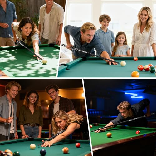 Carbon Fiber Pool Cue Stick 58" Professional Pool Sticks for Adults Full Carbon Technology Tacos De Billiar Low Deflection Billiard Pool Table Cues 3 Colors Available - color: Black- H1