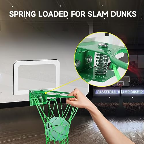 GSE Games & Sports Expert Over-The-Door Basketball Hoop with Basketball & Pump, Wall-Mounted Basketball Hoop Set with Complete Accessories for Home & Office (Several Style Choice) - style: Large - Glow in the Dark