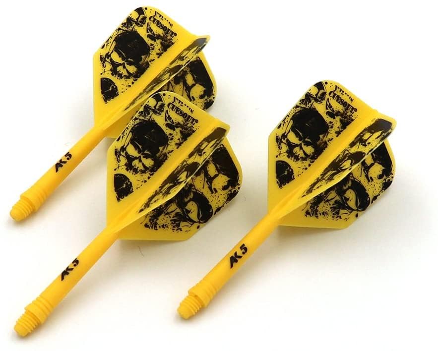 CUESOUL ROST Integrated Dart Flight and Shafts Meduim/Small/Large - color: Yellow Skull, size: Size L-33mm