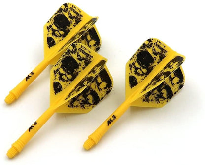 CUESOUL ROST Integrated Dart Flight and Shafts Meduim/Small/Large - color: Yellow Skull, size: Size L-33mm