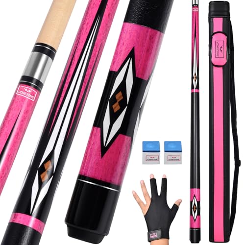 Pool Cue Stick,Pro Cue with Hard Case,Pool Sticks for Adults,Womens Pool Cue,Pool Cues for Men,58inch 19-21oz Billiard Stick Pool Cue Set,Pink/Orange/Green - color: Pink