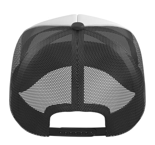Croquet Heart - Heart with Croquet Mallets Trucker Hat with Adjustable Mesh Back - color: Black/White