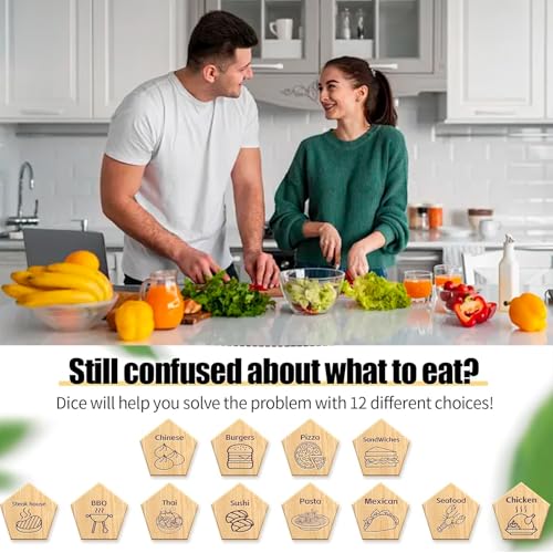 Fathers Day Dad Gifts for Husband, Couple Mens Women Valentine Gifts for Boyfriend Girlfriend Husband Wife Anniversary, Date Night Food Dice, Easter Basket Stuffers - style: food dice