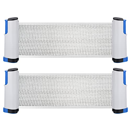 PATIKIL Retractable Ping Pong Net for Any Table Portable 6 Feet Table Tennis Net and Post Equipment Up to 2 inch for Family Game