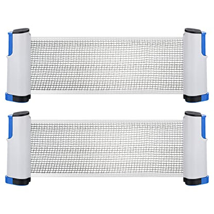 PATIKIL Retractable Ping Pong Net for Any Table Portable 6 Feet Table Tennis Net and Post Equipment Up to 2 inch for Family Game