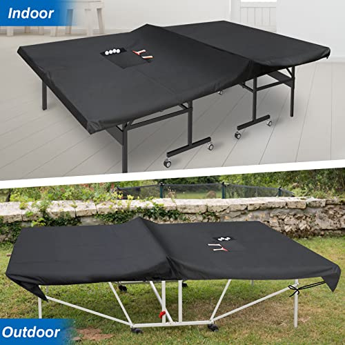 Coolrunner Ping Pong Table Cover - Waterproof Indoor & Outdoor, 420D Oxford Fabric for Folding & Flat Tables