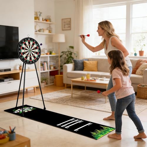 Darts Mat - Non Slip Shock Absorbing Rug, 300x34cm Dart Floor Mat, Touruaiment Throw Distance Marker, - size: 7