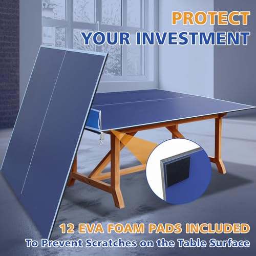 7/8/9ft Mid-Size Ping Pong Conversion Top with Net Set for Billiard and Pool Tables - Regulation Top Converts Billiards into Ping Pong Table Blue/Green/Black - color: Blue, size: 8.5 FT