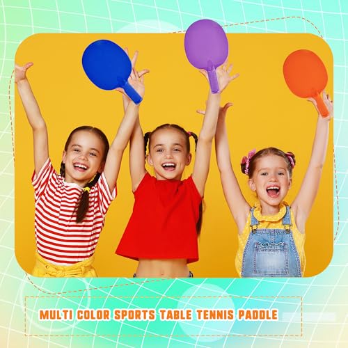 10 Pcs Plastic Table Tennis Paddles Unbreakable Ping Pong Rackets Portable Textured Grip for Beginner Kids Adults Outdoor Training Party