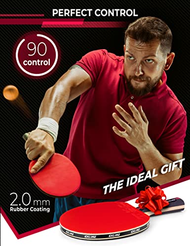 Professional Ping Pong Paddle with ITTF Rubber and Carrying Case | Table Tennis Racket with Speed 99, Spin 93, Control 90, Improves Accuracy and Consistency - color: Single Paddle