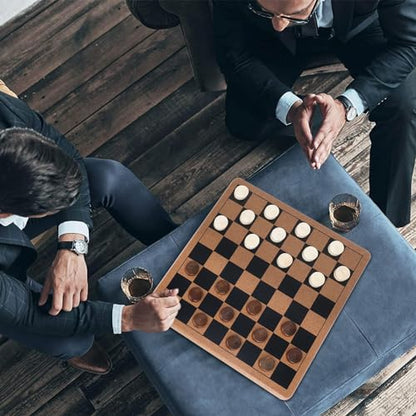 GOTHINK Wooden 2-in-1 Chess and Checker Board Game Set, Classic Game for Kids and Adults, 11 inches Chess Board Set, Perfect for Travel and Family Fun - style: 2 in 1 Chess Set