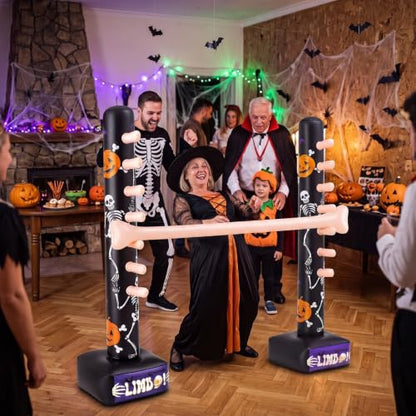 Threan Halloween Party Games Inflatable Limbo Game for Adults Easy Spooky Limbo Carnival Game Enhance Family Bonding for Indoor Outdoor Birthday Halloween Party Games Picnic Pool - style: Halloween