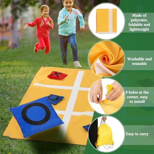 Bean Bag Toss Game, Interactive Carnival Toy, 35.83x35.83x0.79 Inches Set with Outdoor Use, Can Toss Aid, Family Party Prep with Easy Handling, Home Accessories for Camping Yard Garden Backyard Beach
